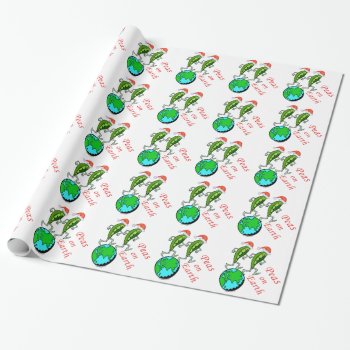 Peas On Earth Holiday Wrapping Paper by christmasgiftshop at Zazzle