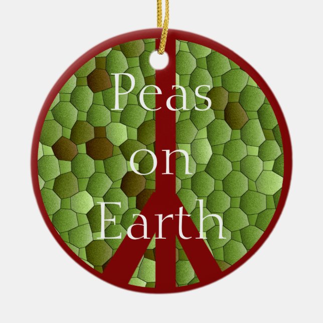Peas on Earth -  Peace Symbol Ornament (Front)