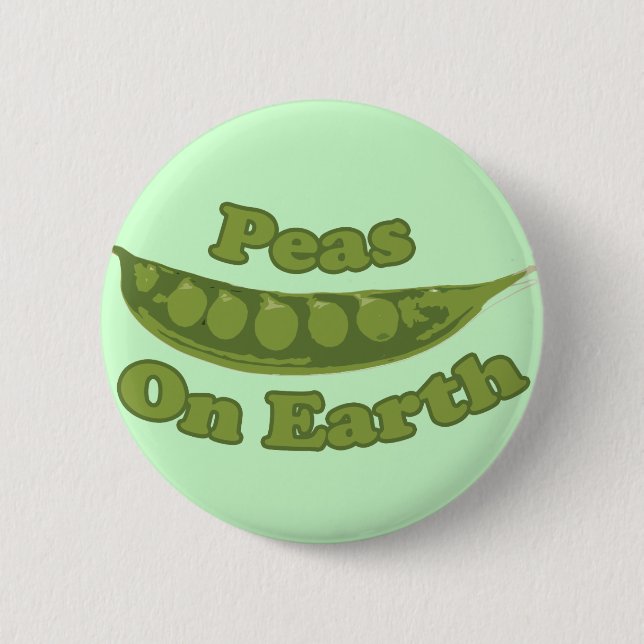 Peas on Earth Pinback Button (Front)
