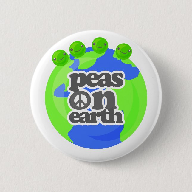 Peas on Earth Pinback Button (Front)