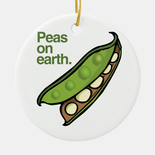 PEAS ON EARTH -.png Ceramic Ornament (Front)