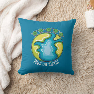 Peas on Earth Throw Pillow