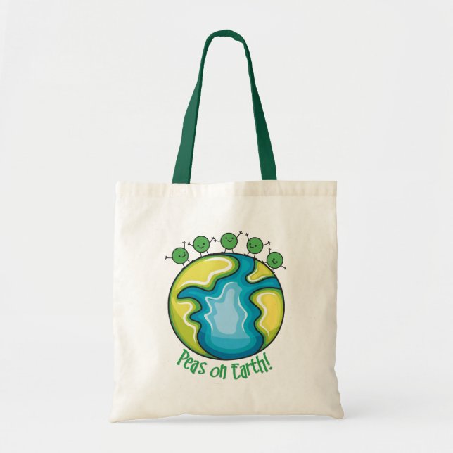 Peas on Earth Tote Bag (Front)