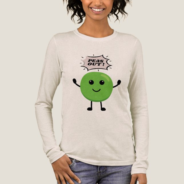 Peas Out Funny Pun T-Shirt – Quirky Food Joke Tee (Front)
