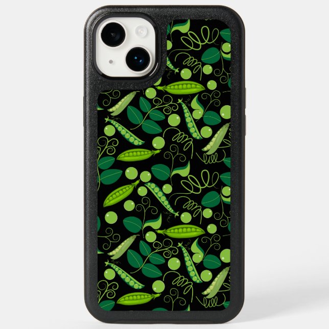 Peas pattern 01.bw Black BG Otterbox iPhone Case (Back)