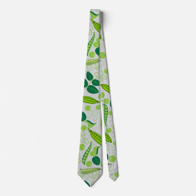 Peas pattern 01.bw. L Grey BG Neck Tie (Front)