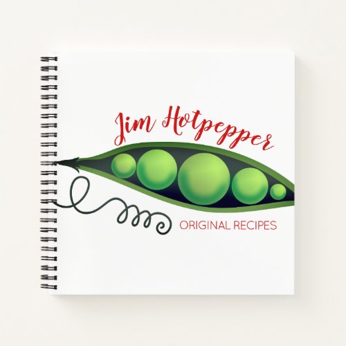 Peas peapod personal cookbook recipe notebook