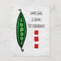 Peas Postcard - Funny Vegetable - Introverts