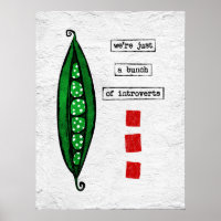 Peas Poster Art Print - Funny Vegetable Introvert