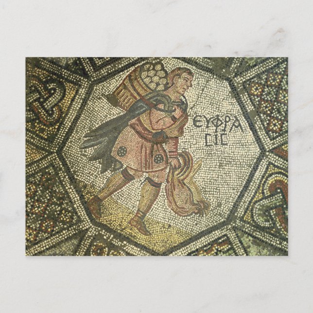 Peasant carrying chickens and a basket of eggs postcard (Front)