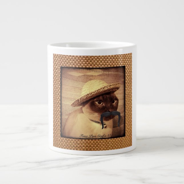 Peasant Cat Giant Coffee Mug (Front)