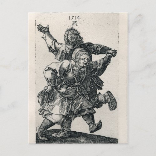 Peasant Couple Dancing by Albrecht Durer Postcard