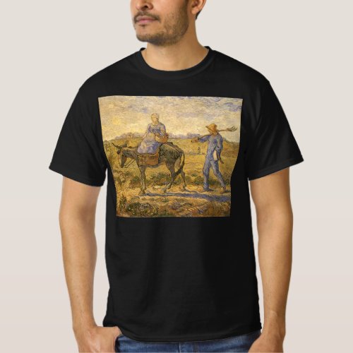 Peasant Couple Going to Work by Vincent van Gogh T_Shirt