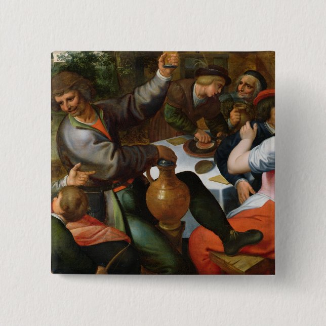 Peasant Feast, 1566 Pinback Button (Front)