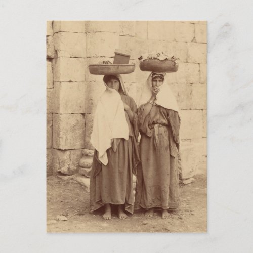 Peasant girls near the walls of Jerusalem Postcard