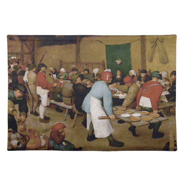 Peasant Wedding by Pieter Bruegel the Elder Cloth Placemat (Front)