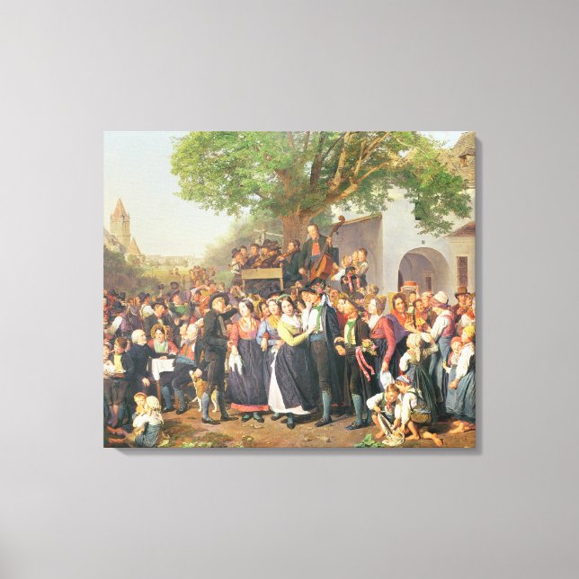 Peasant Wedding in Lower Austria (oil on canvas) Canvas Print (Front)