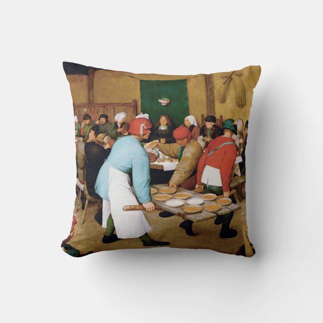 Peasant Wedding, Pieter Bruegel Throw Pillow (Front)