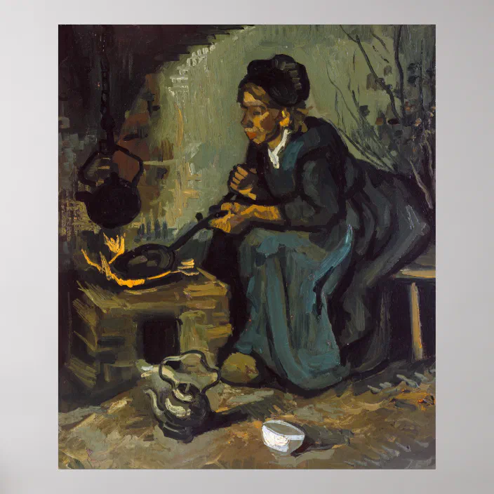Vincent Van Gogh Peasant woman binding Giclee Canvas Print Paintings Poster Repr 