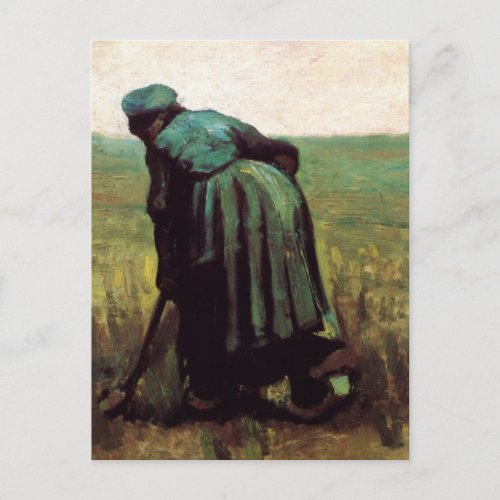 Peasant Woman Digging by Vincent van Gogh Postcard