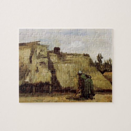 Peasant Woman Digging Cottage by Vincent van Gogh Jigsaw Puzzle