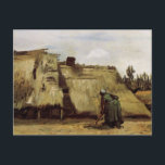Peasant Woman Digging Cottage by Vincent van Gogh Postcard<br><div class="desc">Peasant Woman Digging in Front of Her Cottage by Vincent van Gogh is a vintage fine art post impressionism daily life portrait painting featuring a farmer, a peasant farm worker digging by her house. About the artist: Vincent Willem van Gogh was a Post Impressionist painter whose work was most notable...</div>