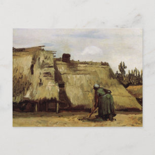Peasant Woman Digging Cottage by Vincent van Gogh Postcard