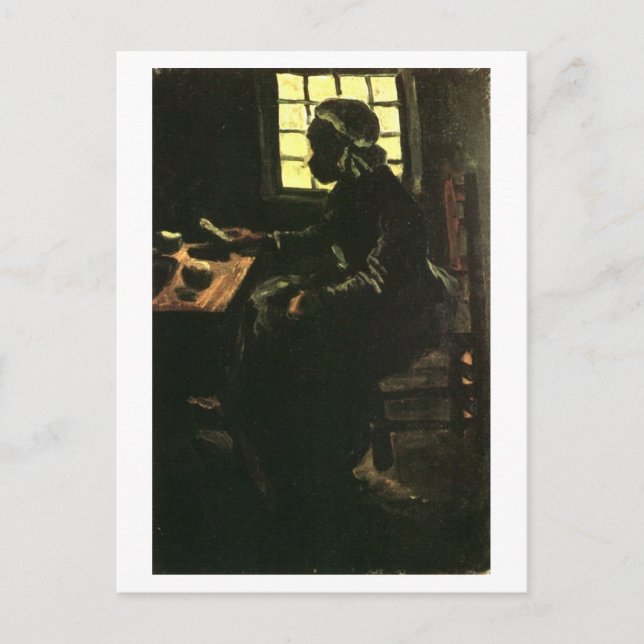 Peasant Woman Taking Meal, Vincent van Gogh Postcard (Front)