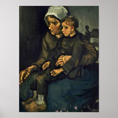 Peasant Woman with Child on her Lap 1885 by Vince Poster