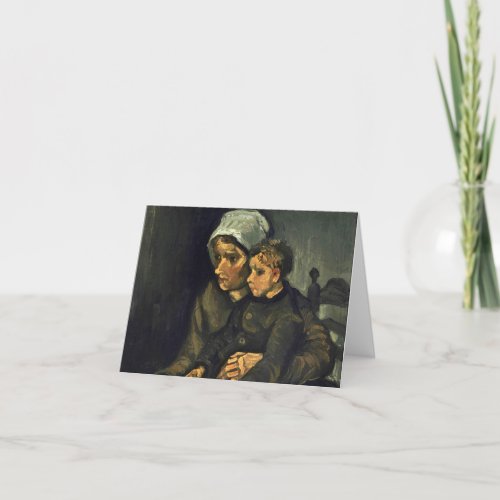Peasant Woman with Child on her Lap 1885 by Vince Thank You Card