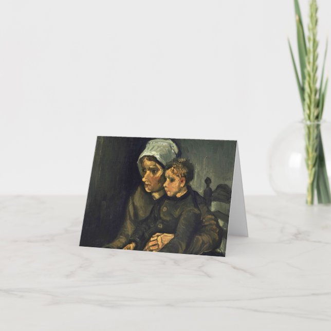 Peasant Woman with Child on her Lap, 1885 by Vince Thank You Card (Front)