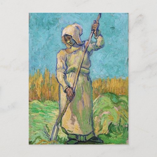 Peasant Woman with Rake Vincent van Gogh Fine Art Postcard