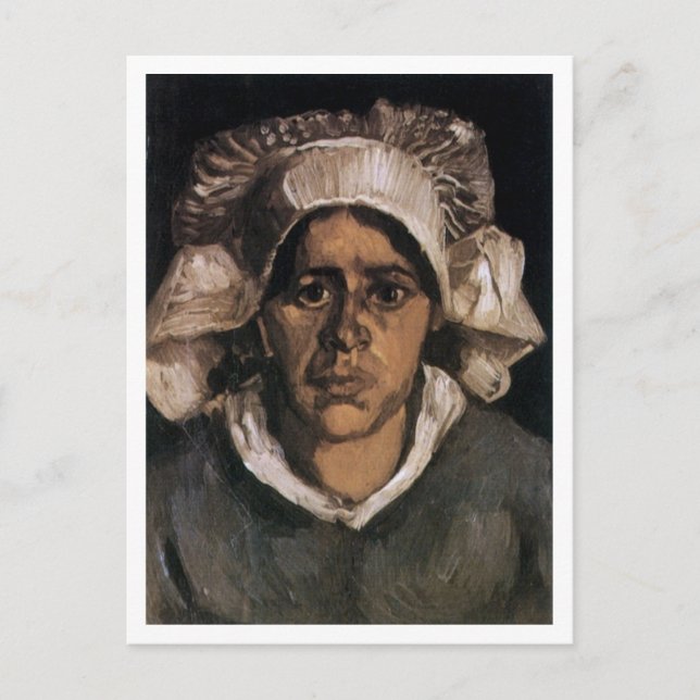 Peasant Woman with White Cap Van Gogh Fine Art Postcard (Front)