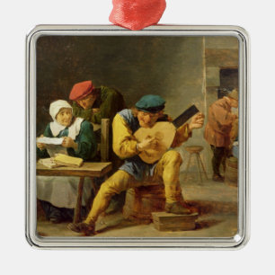 Peasants Making Music in an Inn, c.1635 Metal Ornament