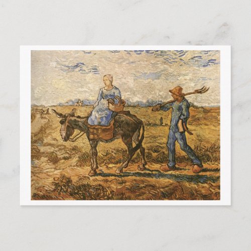 Peasants On Way To Work Van Gogh Fine Art Postcard