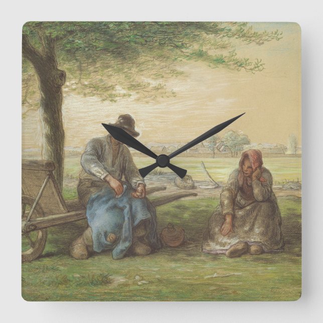 Peasants Resting Square Wall Clock (Front)