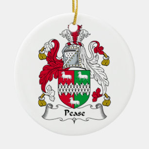 Pease Family Crest Ceramic Ornament
