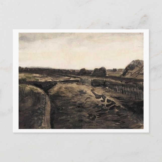 Peat Bog, Vincent van Gogh Fine Art Postcard (Front)