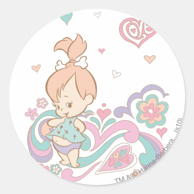 PEBBBLES™ Love Swirls Classic Round Sticker (Front)