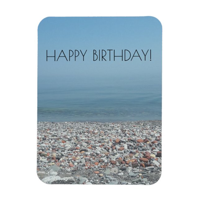 Pebble Beach Lake Ontario Happy Birthday Magnet (Vertical)