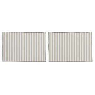 Pebble Brown and White Striped Coastal Pillow Case