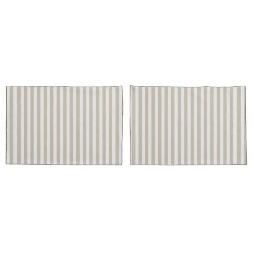 Pebble Brown and White Striped Coastal Pillow Case