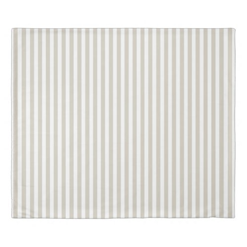 Pebble Brown and White Striped Stylish Beach House Duvet Cover