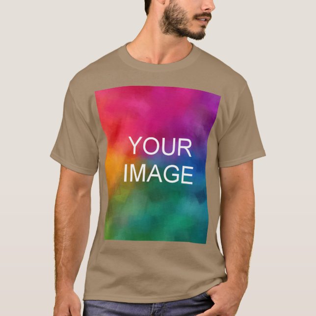 Pebble Color Template Custom Add Photo Image T-Shirt (Front)