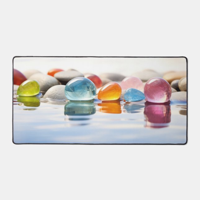 Pebble Colors Tranquil Peaceful Nature  Desk Mat (Front)