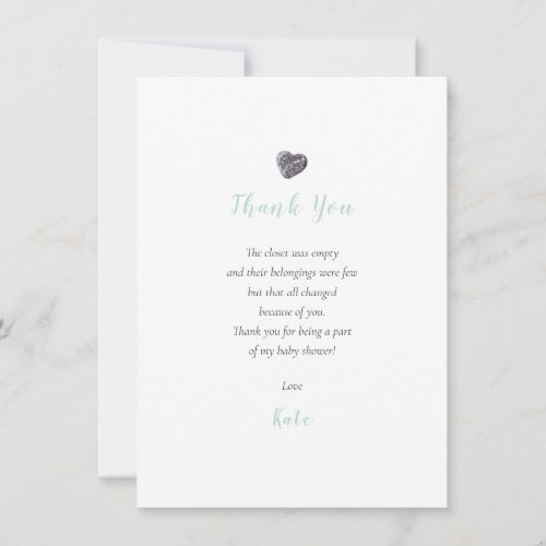Pebble Heart Baby Shower Thank You Poem