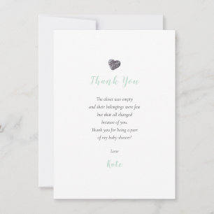 Pebble Heart Baby Shower Thank You Poem Card