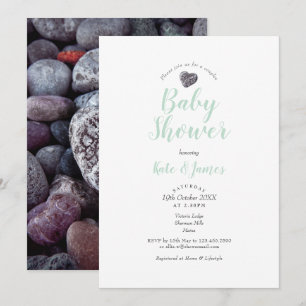 Pebble Heart Couples Baby Shower / Sprinkle Invitation