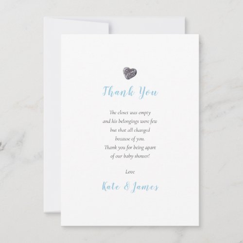 Pebble Heart Couples Baby Shower Thank You Poem