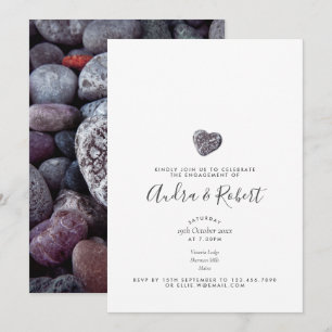 Pebble Heart Discovery Engagement Party Invitation
